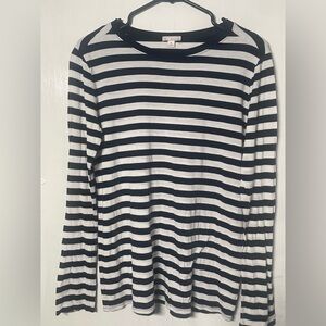 GAP Black and White Striped Long Sleeve Shirt